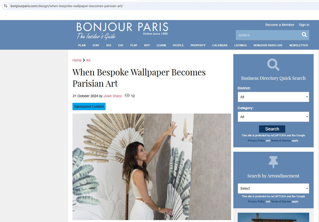 BONJOUR PARIS: When Bespoke Wallpaper Becomes Parisian Art | Wall in vogue | Fanny Aouizerate