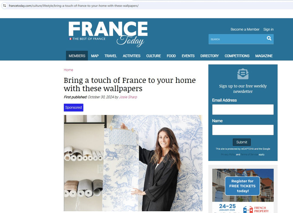 FRANCE TODAY: Bring a touch of France to your home with these wallpapers | Wall in vogue | Fanny Aouizerate