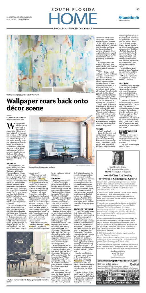 The Miami Herald / Wallpaper roars back onto decor scene / Sat,  Dec  28  2019
