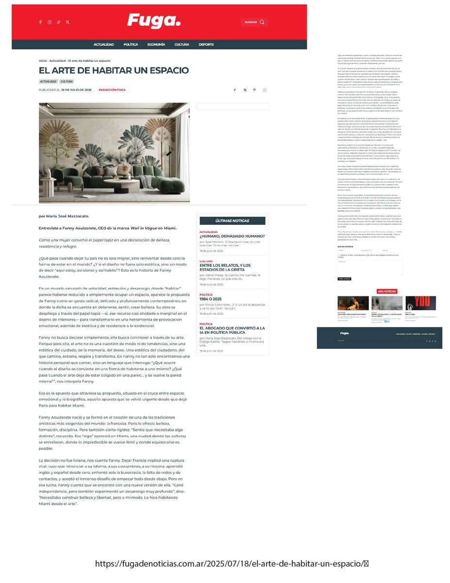 LA FUGA : El arte de habitar un espacio + Fanny Aouizerate CEO Wall in ...