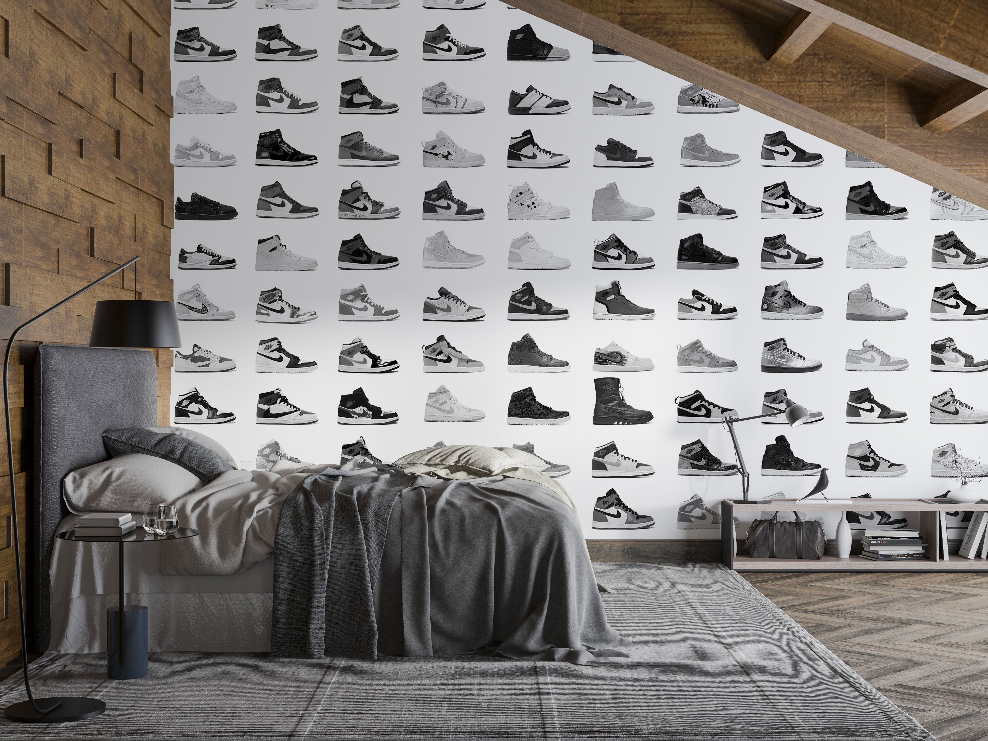 Nike Grey wall mural WIV- 893 – Elevate Your Space with Sporty