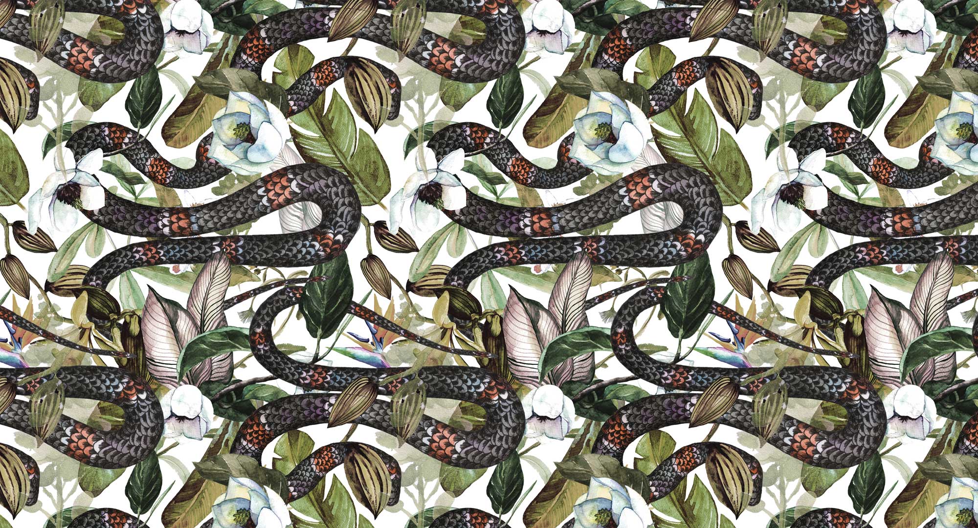 Snake Patterns Triangle Tropical Snake pattern WIV-427 Wall Mural - Add Exotic Flair to Your S ...