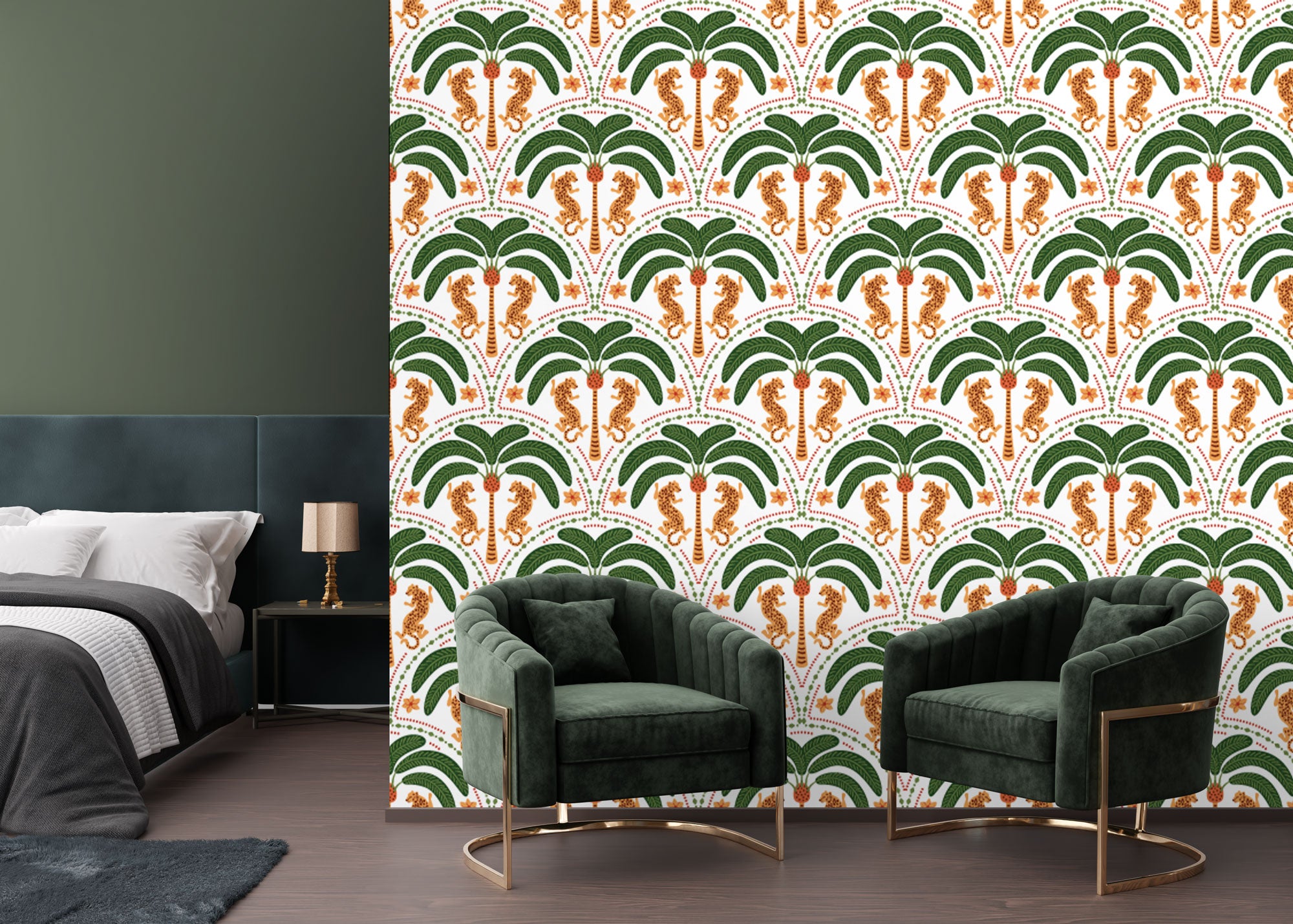 Wild Wall Patterns Leopard Palms WIV-1014 Tropical Pattern Wall Mural - Infuse Your Space ...